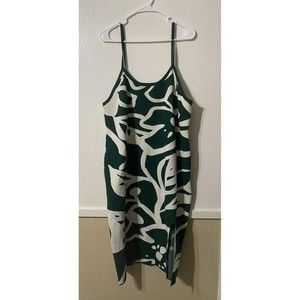 Cider Womens Knit U Line Boho Midi Dress Green Lagenlook Beachy 2XL